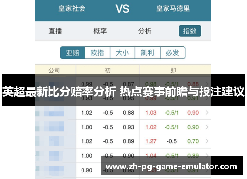 英超最新比分赔率分析 热点赛事前瞻与投注建议